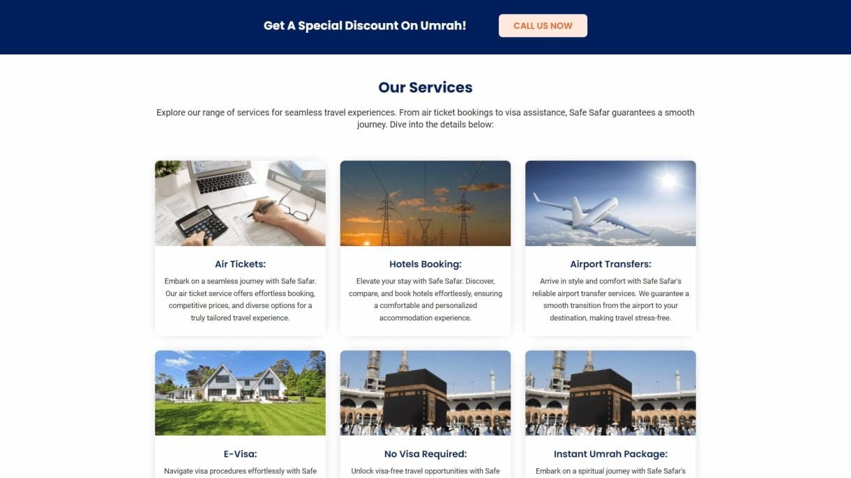 Safe Safar - WordPress Project - Mohaymenul Islam - Web Developer & WordPress Expert